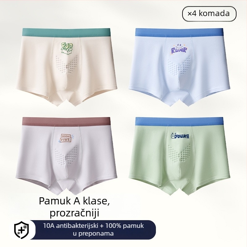 Muške boxerice od 100% pamuka, antibakterijske, plus veličine, srednji pojas, lagane ljetne