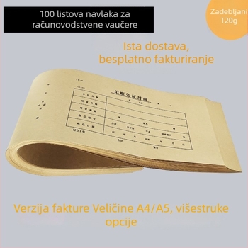 A5 naslovnica za knjigovodstvene potvrde, Kraft papir, 100 listova, povezivanje, višenamjenski uredski pribor