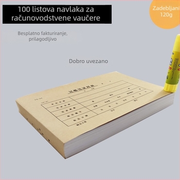 A5 naslovnica za knjigovodstvene potvrde, Kraft papir, 100 listova, povezivanje, višenamjenski uredski pribor