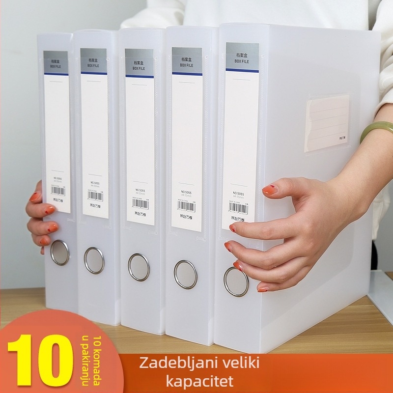 10 prozirnih kutija za dokumente, plastične kutije za pohranu, A4, 55 mm debljina, za kuću i ured, uspravna pohrana, velike veličine