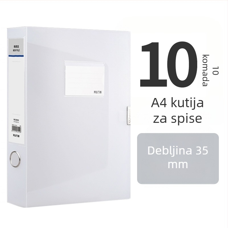 10 prozirnih kutija za dokumente, plastične kutije za pohranu, A4, 55 mm debljina, za kuću i ured, uspravna pohrana, velike veličine