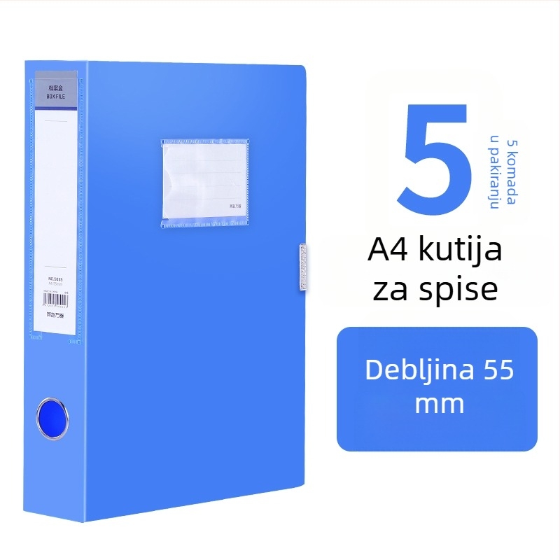 10 prozirnih kutija za dokumente, plastične kutije za pohranu, A4, 55 mm debljina, za kuću i ured, uspravna pohrana, velike veličine