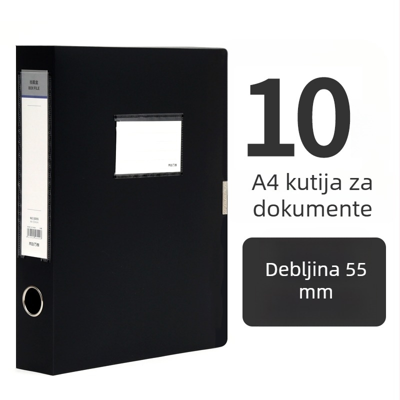 10 prozirnih kutija za dokumente, plastične kutije za pohranu, A4, 55 mm debljina, za kuću i ured, uspravna pohrana, velike veličine