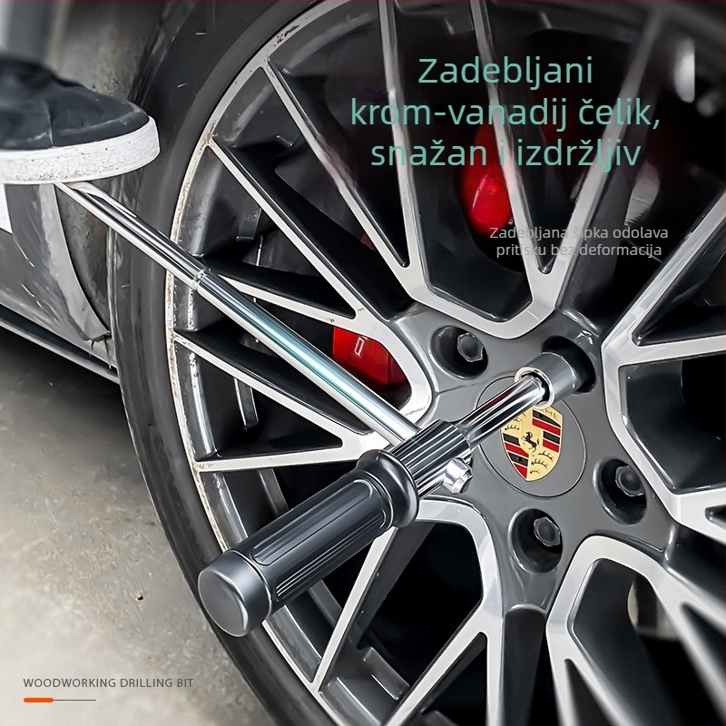 Produženi teški L-oblik ključ za matice kotača automobila