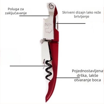 Nehrđajući čelični kelner nož s višenamenskim otvaračem za vino i pivo, prijenosni, sklopivi