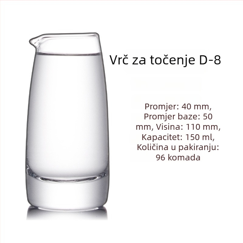 Staklena dekantator za alkohol s mjernom skalom na ručki, kineski stil, za kućnu upotrebu