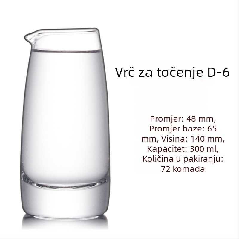 Staklena dekantator za alkohol s mjernom skalom na ručki, kineski stil, za kućnu upotrebu