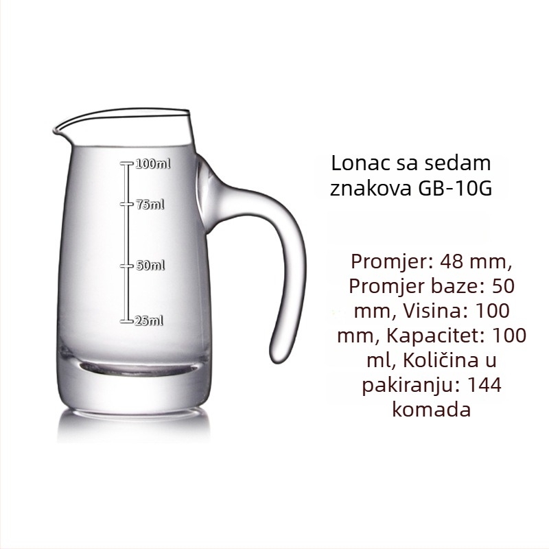 Staklena dekantator za alkohol s mjernom skalom na ručki, kineski stil, za kućnu upotrebu