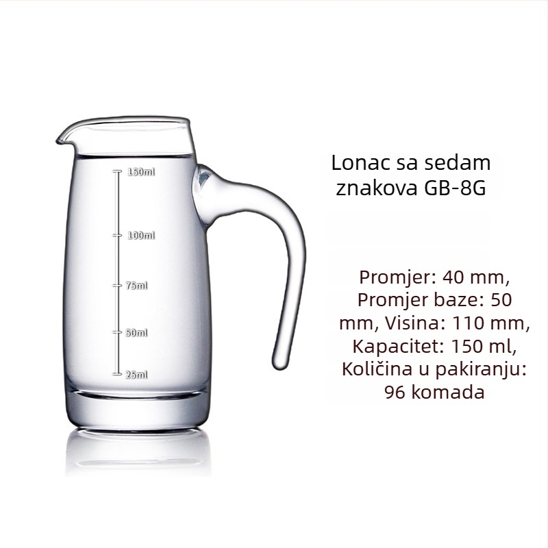 Staklena dekantator za alkohol s mjernom skalom na ručki, kineski stil, za kućnu upotrebu