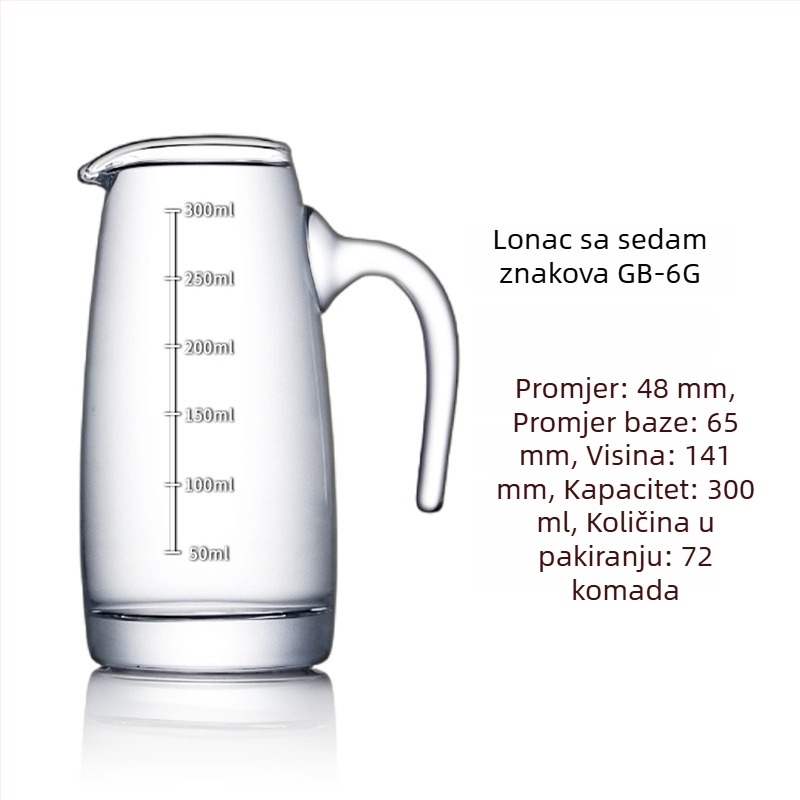 Staklena dekantator za alkohol s mjernom skalom na ručki, kineski stil, za kućnu upotrebu