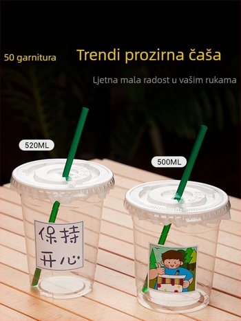 Jednokratna čašica za napitke s poklopcem – za sokove, mliječni čaj i juha od mung graha