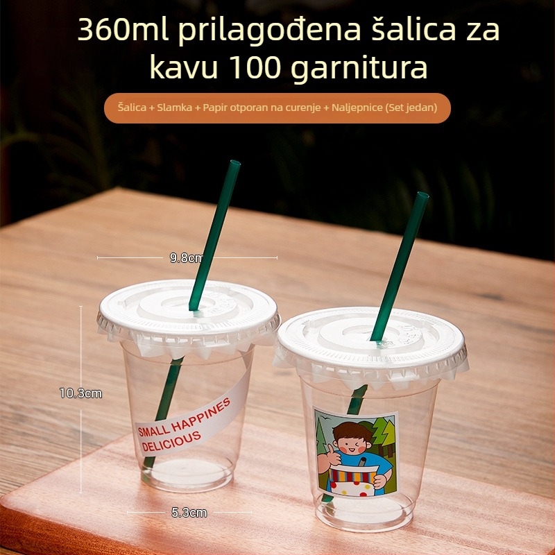 Jednokratna čašica za napitke s poklopcem – za sokove, mliječni čaj i juha od mung graha