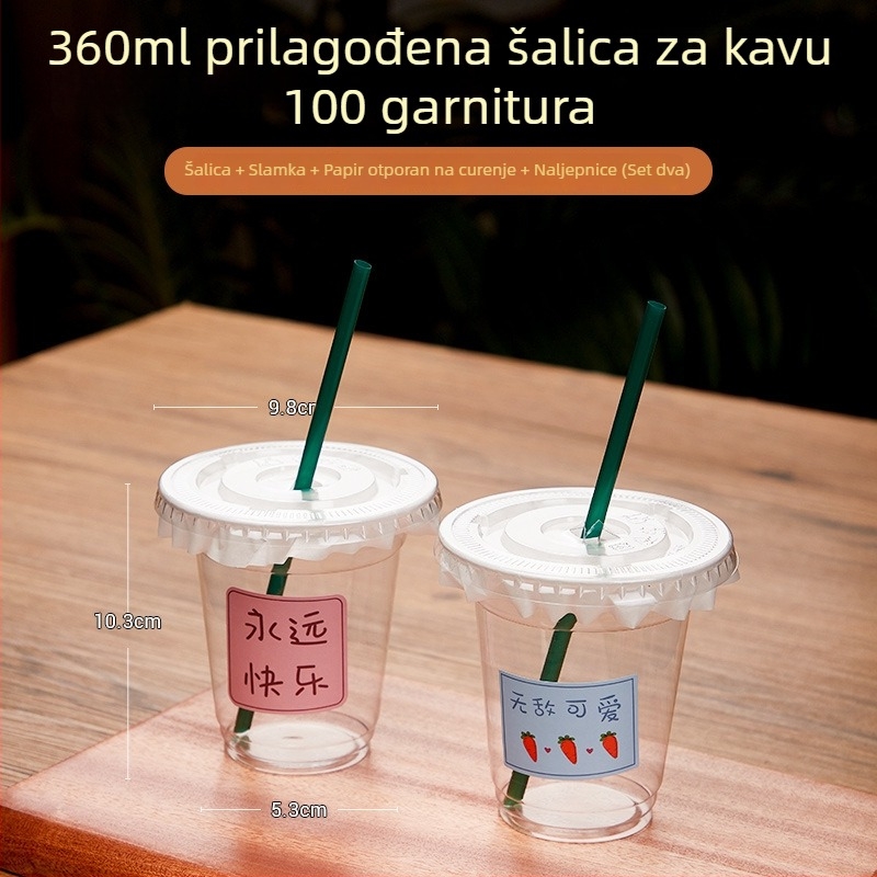 Jednokratna čašica za napitke s poklopcem – za sokove, mliječni čaj i juha od mung graha