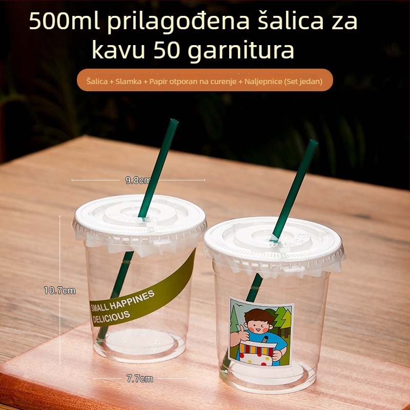 Jednokratna čašica za napitke s poklopcem – za sokove, mliječni čaj i juha od mung graha