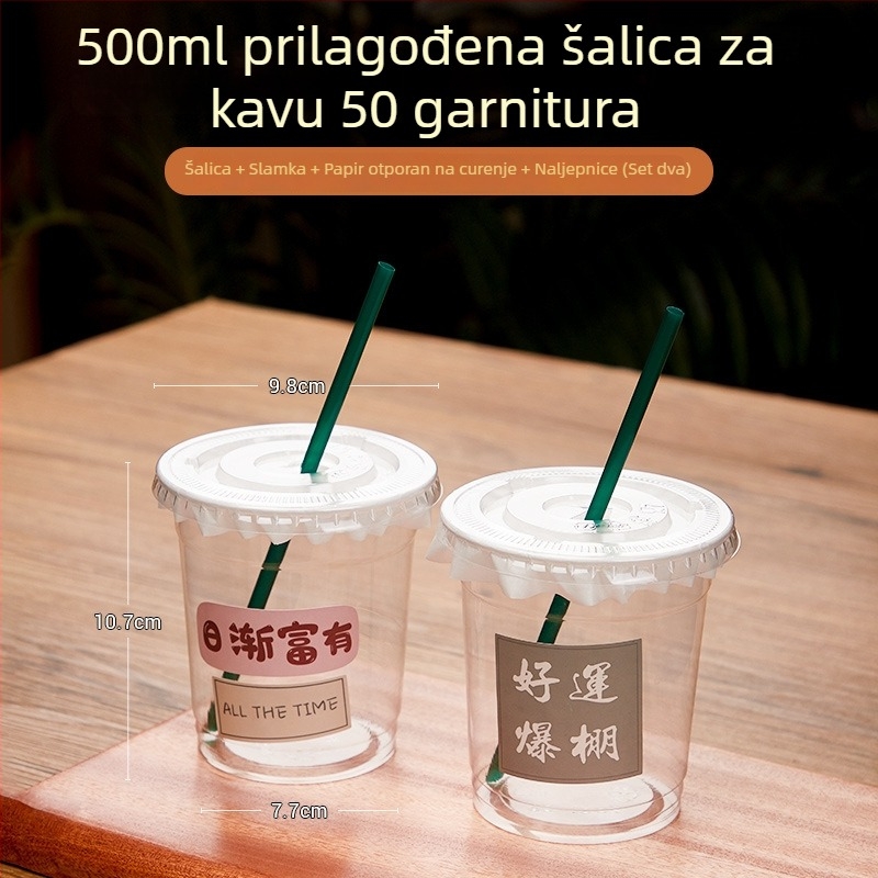 Jednokratna čašica za napitke s poklopcem – za sokove, mliječni čaj i juha od mung graha