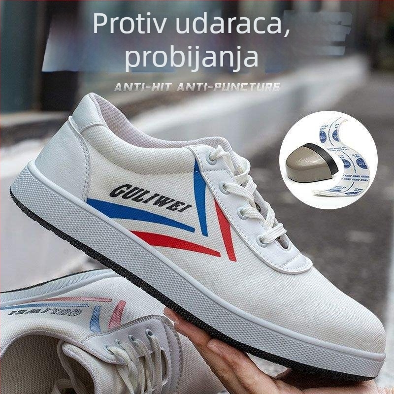 Muške zaštitne radne cipele s čeličnim prstom, otporne na udarce i proboj, prozračne ljeti, anti‑miris, lagane, izdržljive i protuklizne