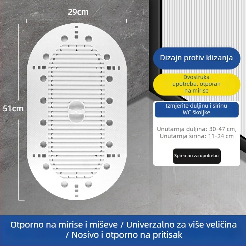 ABS poklop za klozet tip squat, brtva protiv mirisa, univerzalni kupaonski dodatak