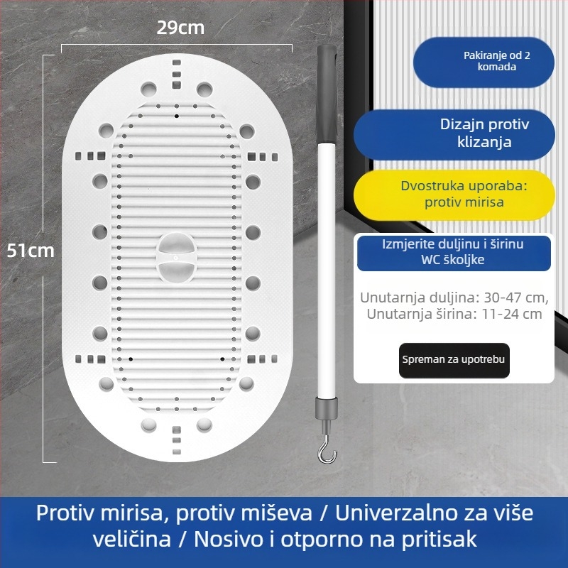 ABS poklop za klozet tip squat, brtva protiv mirisa, univerzalni kupaonski dodatak