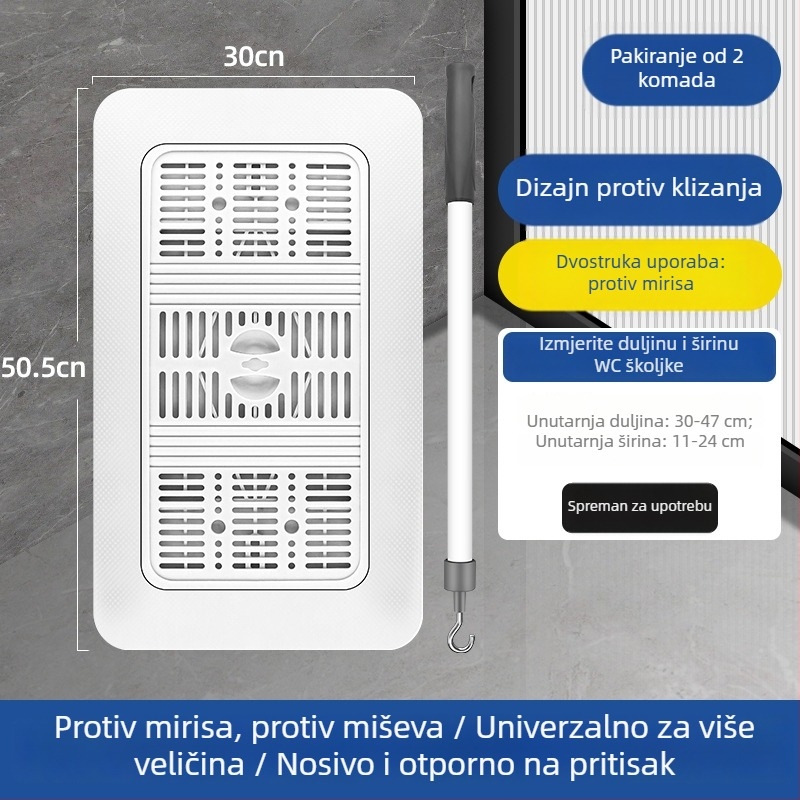 ABS poklop za klozet tip squat, brtva protiv mirisa, univerzalni kupaonski dodatak