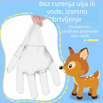 Dječje jednokratne rukavice, prehrambene kvalitete, deblje, individualno pakirane, simpatičan karikatura dizajn, PE materijal