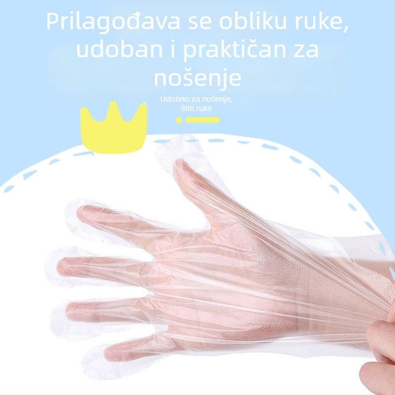 Dječje jednokratne rukavice, prehrambene kvalitete, deblje, individualno pakirane, simpatičan karikatura dizajn, PE materijal