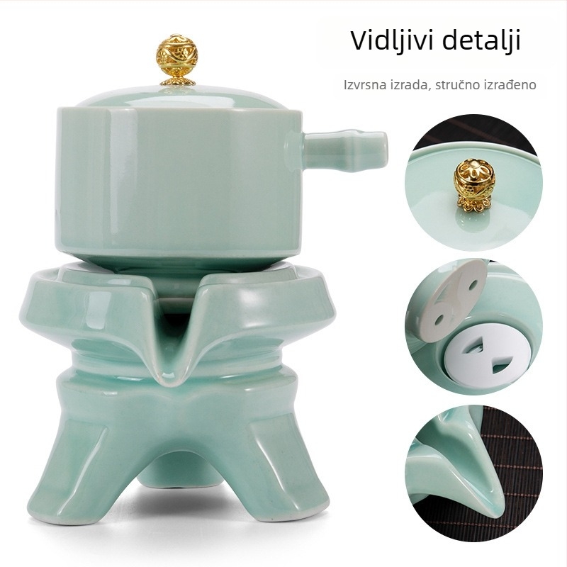 Celadon set čaja s keramičkim čajnikom od kamena i Kung Fu šalicama, poluautomatski čajmaker