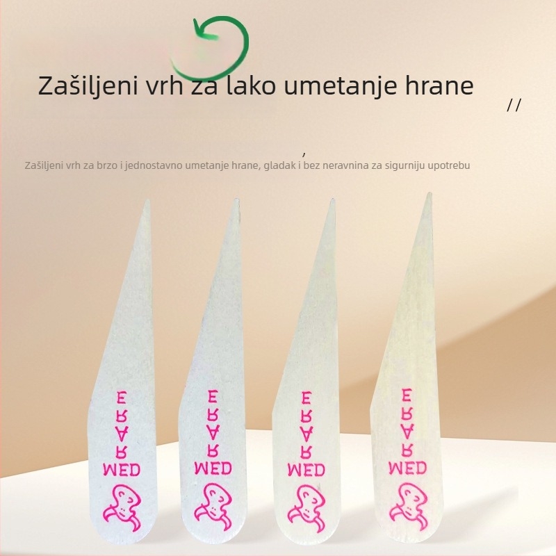 Štapići za steak s oznakama zrelosti i jednokratne drvene vilice s bojom ispisanog logotipa, 100 komada