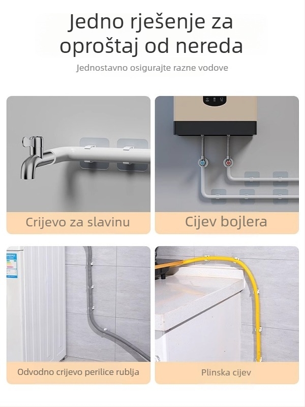 Klema za cijevi PPR bez bušenja, U-oblik klipsa, montaža na zid