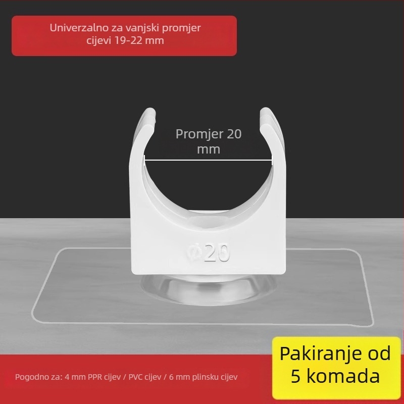 Klema za cijevi PPR bez bušenja, U-oblik klipsa, montaža na zid