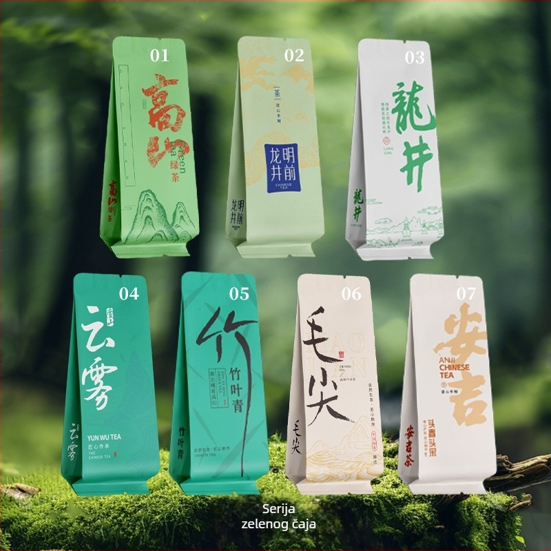 Kineski čaje u vrećici: Alpine zeleni čaj, Dragon Well Cloud Mist, Enshi Yulu, Jasmin čaj, Anji bijeli čaj, Zlatni pupoljci Maojian