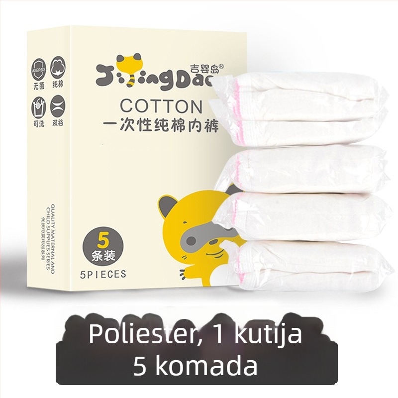 Jednokratne ženske gaćice od 100% pamuka, postporođajno putovanje, trokutasti kroj, srednja visina struka
