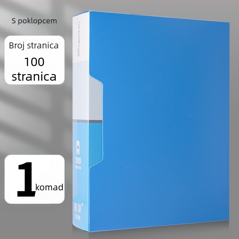 Prozirna plastična fascikla za ured s velikim kapacitetom, višeslojni dokumentarni folder.