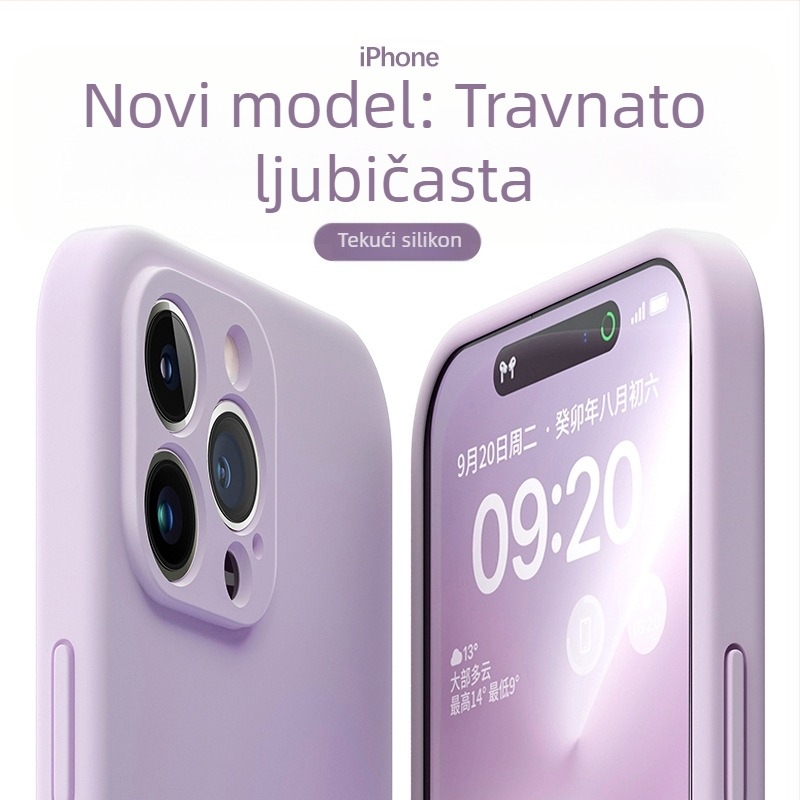 Maska od tekućeg silikona za iPhone — minimalistička mekana zaštita, otpornost na padove, potpuno prekrivanje