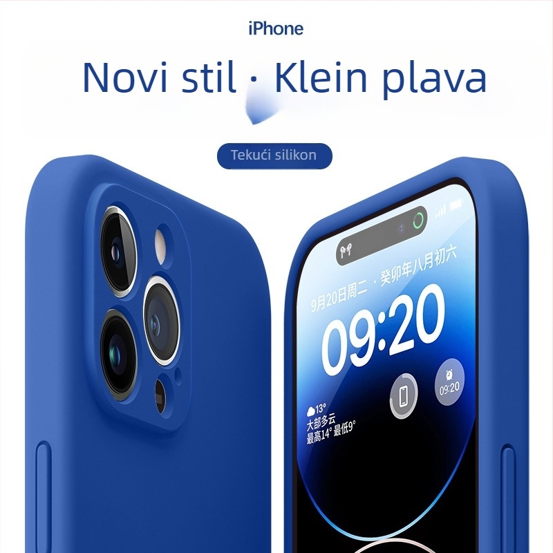 Maska od tekućeg silikona za iPhone — minimalistička mekana zaštita, otpornost na padove, potpuno prekrivanje