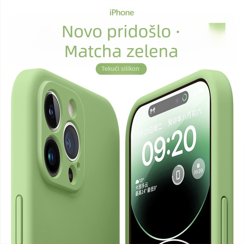 Maska od tekućeg silikona za iPhone — minimalistička mekana zaštita, otpornost na padove, potpuno prekrivanje