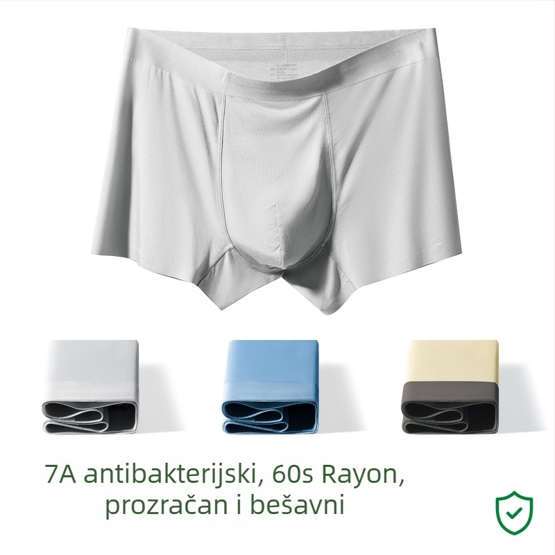 Muške bokserice od pamuka, velike veličine, prozračne, antibakterijske, srednjeg visine struka, bezšivne