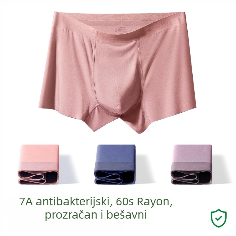 Muške bokserice od pamuka, velike veličine, prozračne, antibakterijske, srednjeg visine struka, bezšivne