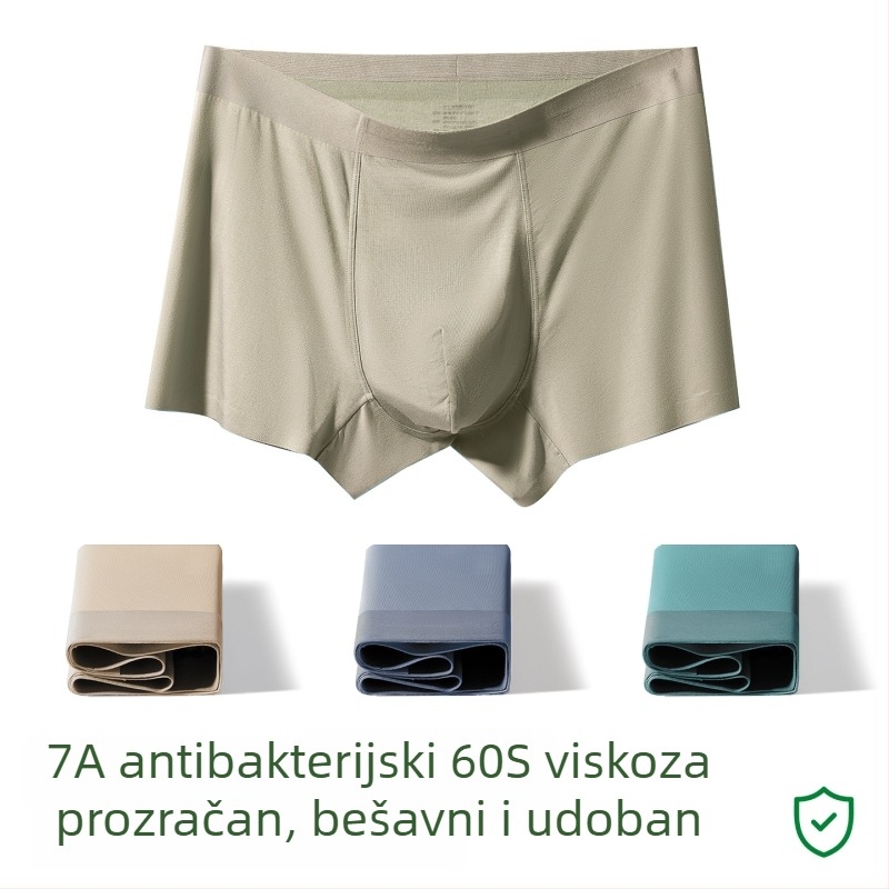 Muške bokserice od pamuka, velike veličine, prozračne, antibakterijske, srednjeg visine struka, bezšivne