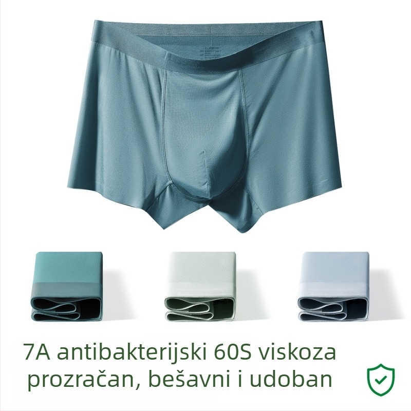 Muške bokserice od pamuka, velike veličine, prozračne, antibakterijske, srednjeg visine struka, bezšivne