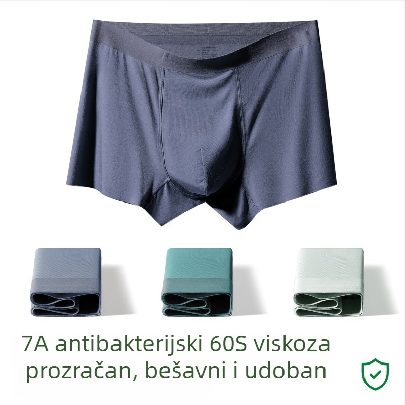 Muške bokserice od pamuka, velike veličine, prozračne, antibakterijske, srednjeg visine struka, bezšivne