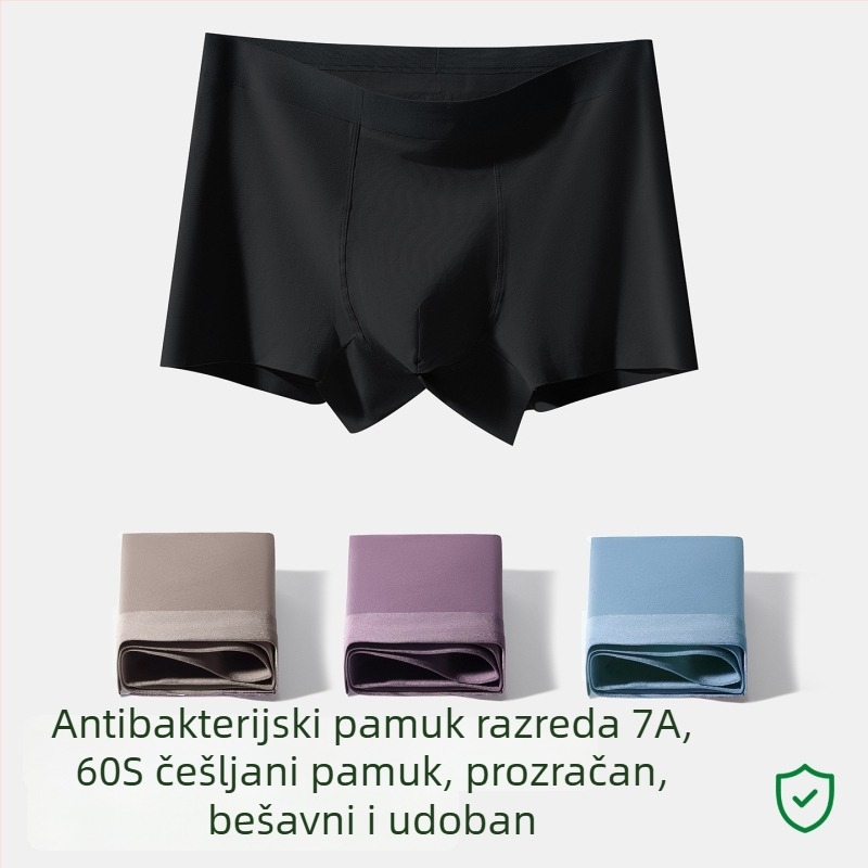 Muške bokserice od pamuka, velike veličine, prozračne, antibakterijske, srednjeg visine struka, bezšivne