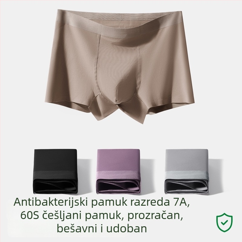 Muške bokserice od pamuka, velike veličine, prozračne, antibakterijske, srednjeg visine struka, bezšivne