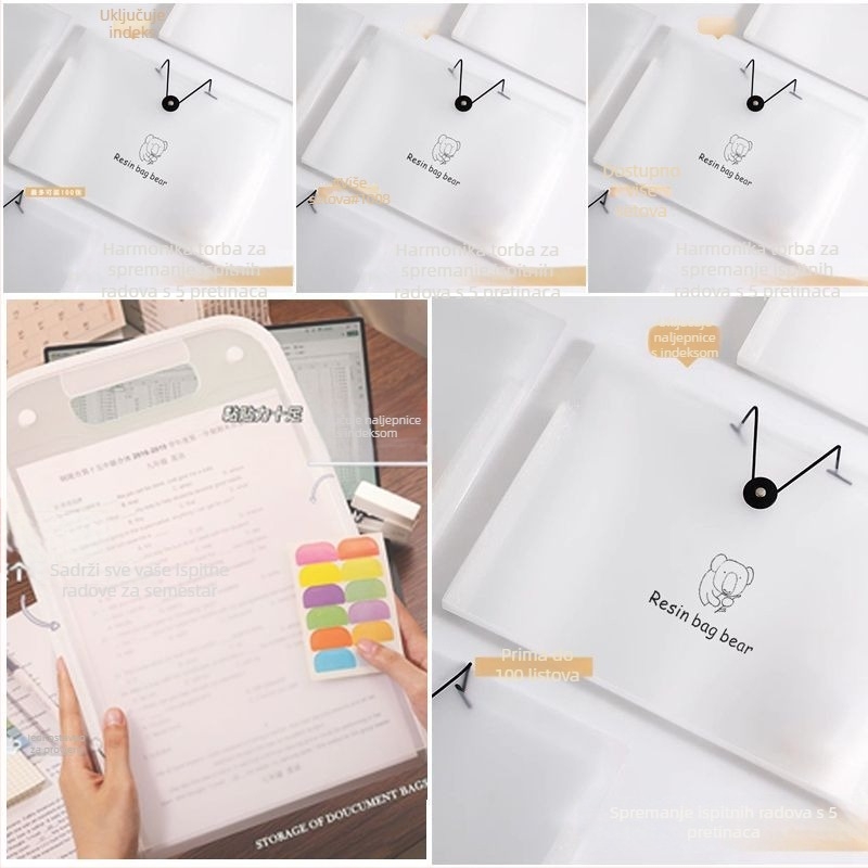 A4 prijenosni folder za dokumente s elegantnim dizajnom – višeslojni akordeonski organizator velike kapacitete za studentske materijale