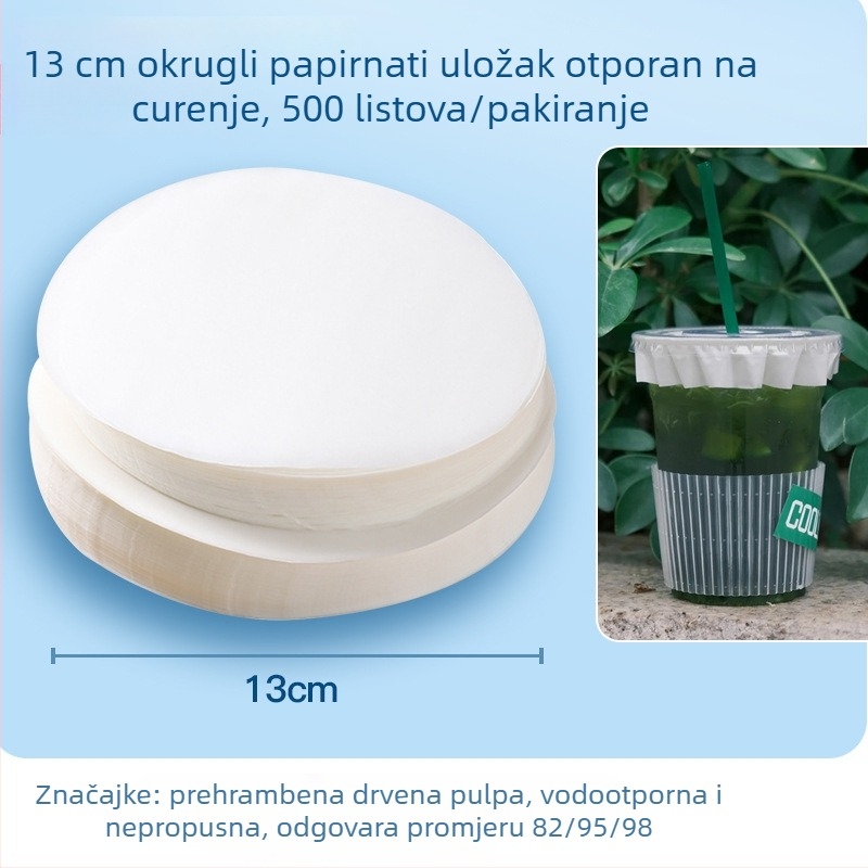 Jednokratna prozirna navlaka za čašu s toplinskom izolacijom i protiv prolivanja, papirna podloga za čaj s mlijekom i kavom
