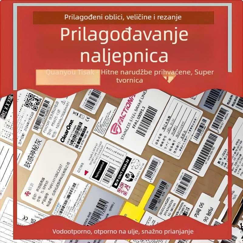 Prilagođene samoljepljive naljepnice s QR kodom – šarene prozirne PVC naljepnice s karikaturama za kavu, hitna narudžba