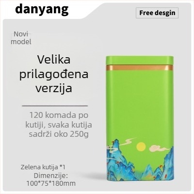 Metalni spremnik za zeleni čaj, prazna kutija za poklon, univerzalna veličina, prilagodljivo pakiranje