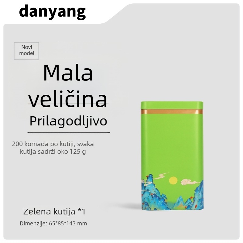 Metalni spremnik za zeleni čaj, prazna kutija za poklon, univerzalna veličina, prilagodljivo pakiranje