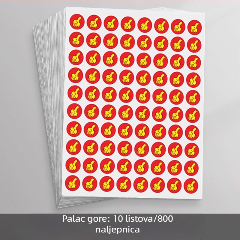 Dječje nagrađivačke naljepnice za vrtić – osmijeh, zvijezde i palac gore