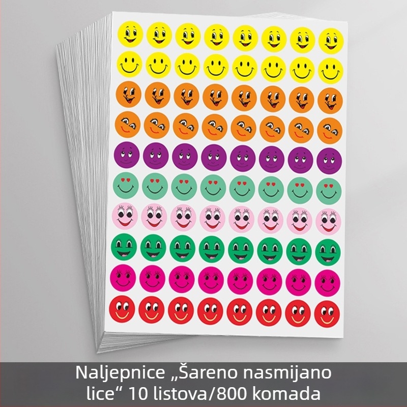 Dječje nagrađivačke naljepnice za vrtić – osmijeh, zvijezde i palac gore
