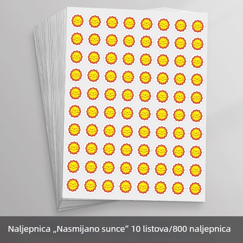 Dječje nagrađivačke naljepnice za vrtić – osmijeh, zvijezde i palac gore